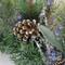 24" Mixed Pine Blueberries & Snowy Pine Cones Artificial Wreath, Unlit